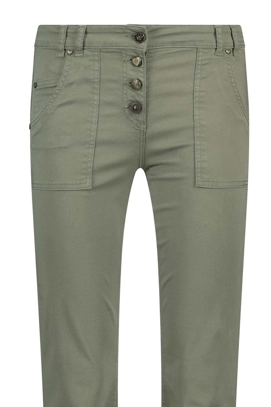 Flared Pants Fringe Army Green