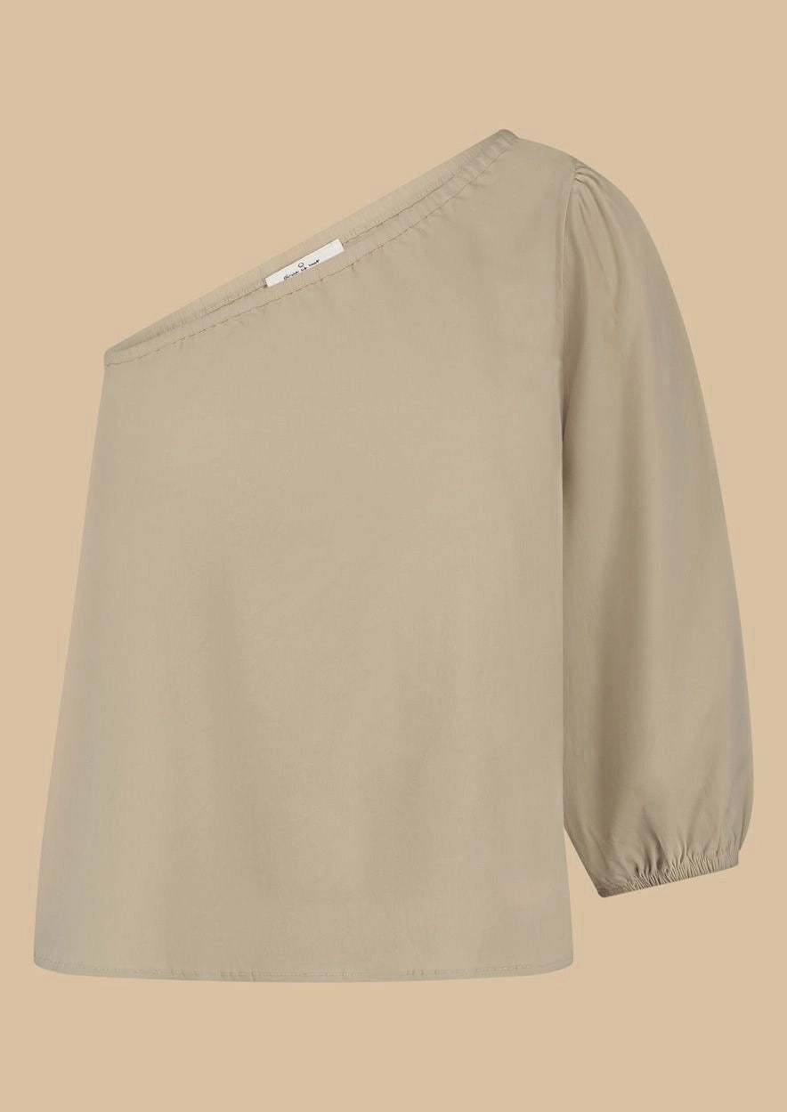 Marloes One Shoulder Top Olive Grey