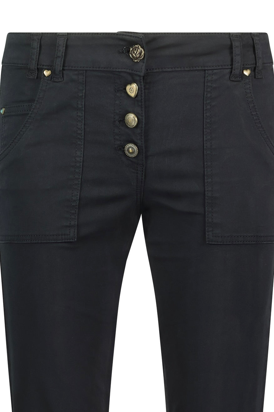 Flared Pants Fringe Black