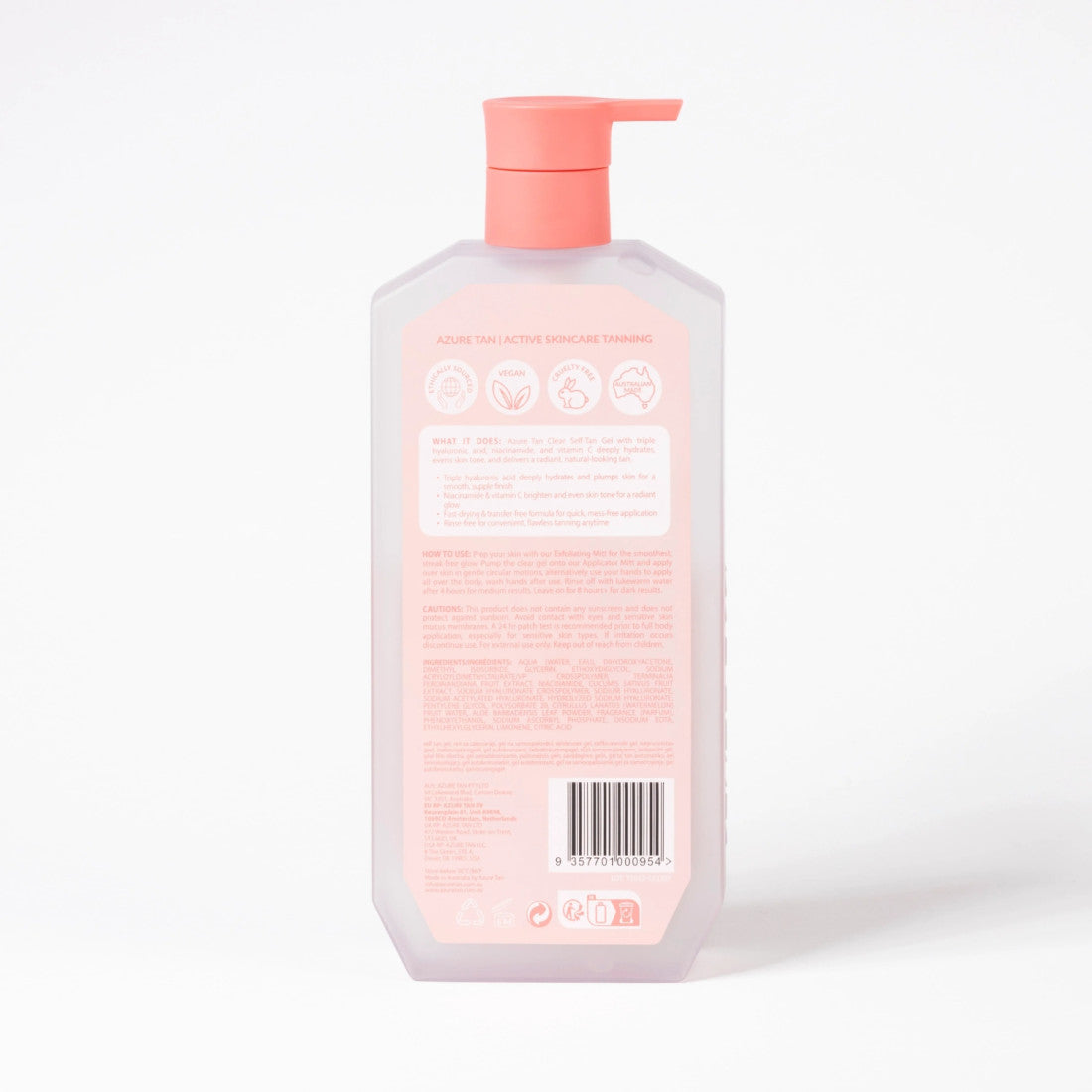 Azure Tan – Streak-Free Clear Self Tan Gel Clear 500ml