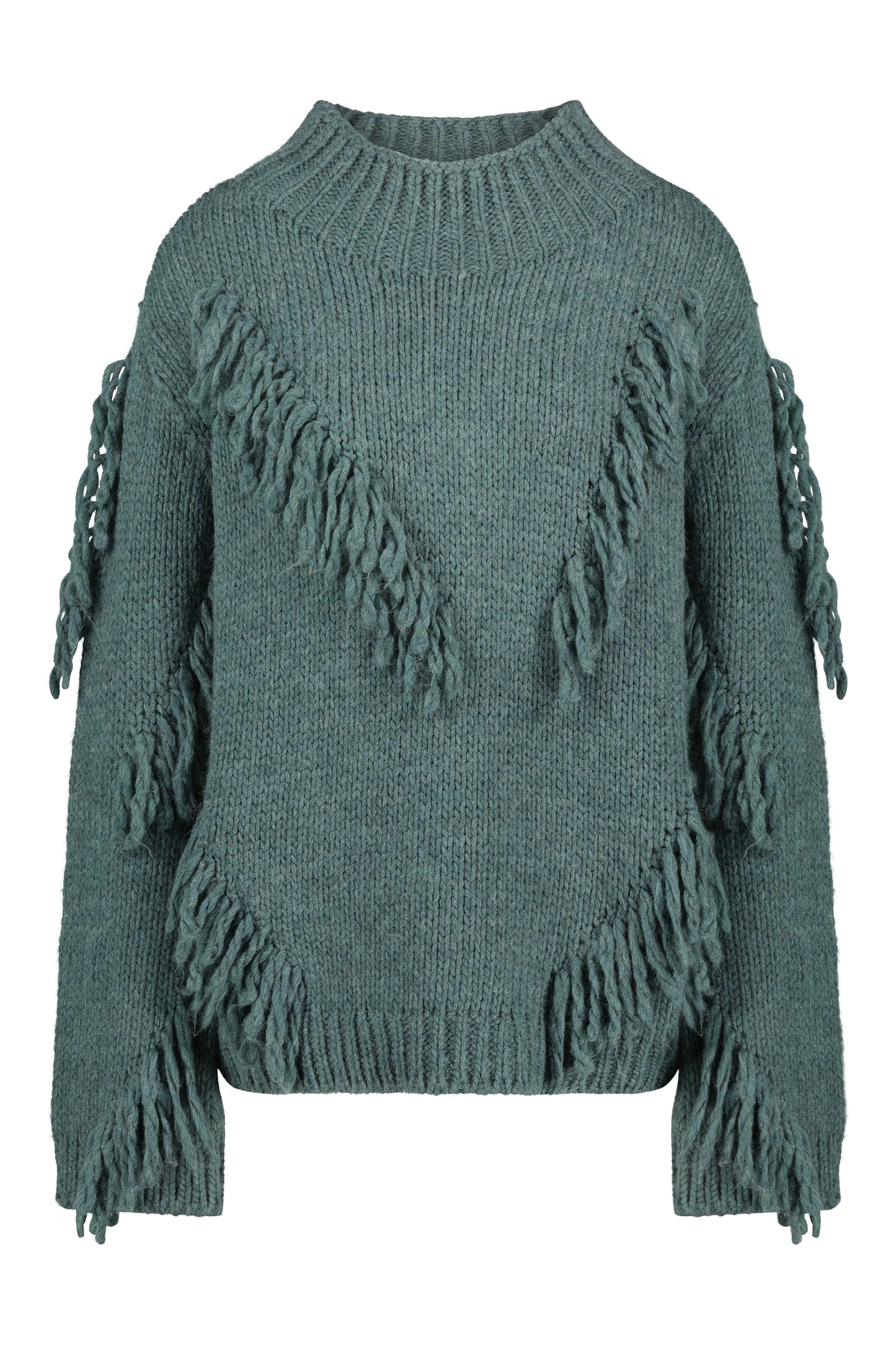 Knitted FRINGE Jumper Petrol