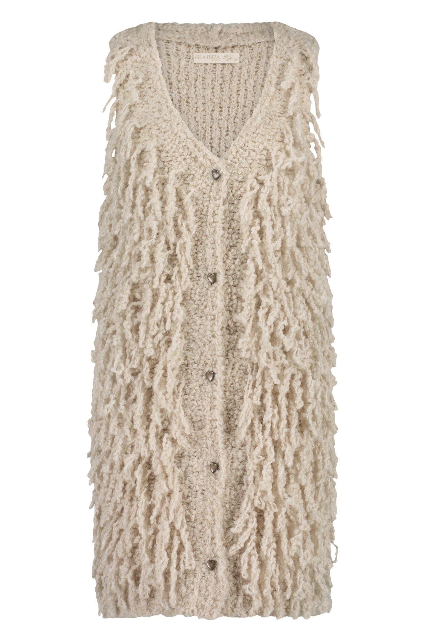 Long Knitted Gilet NUNO Cream