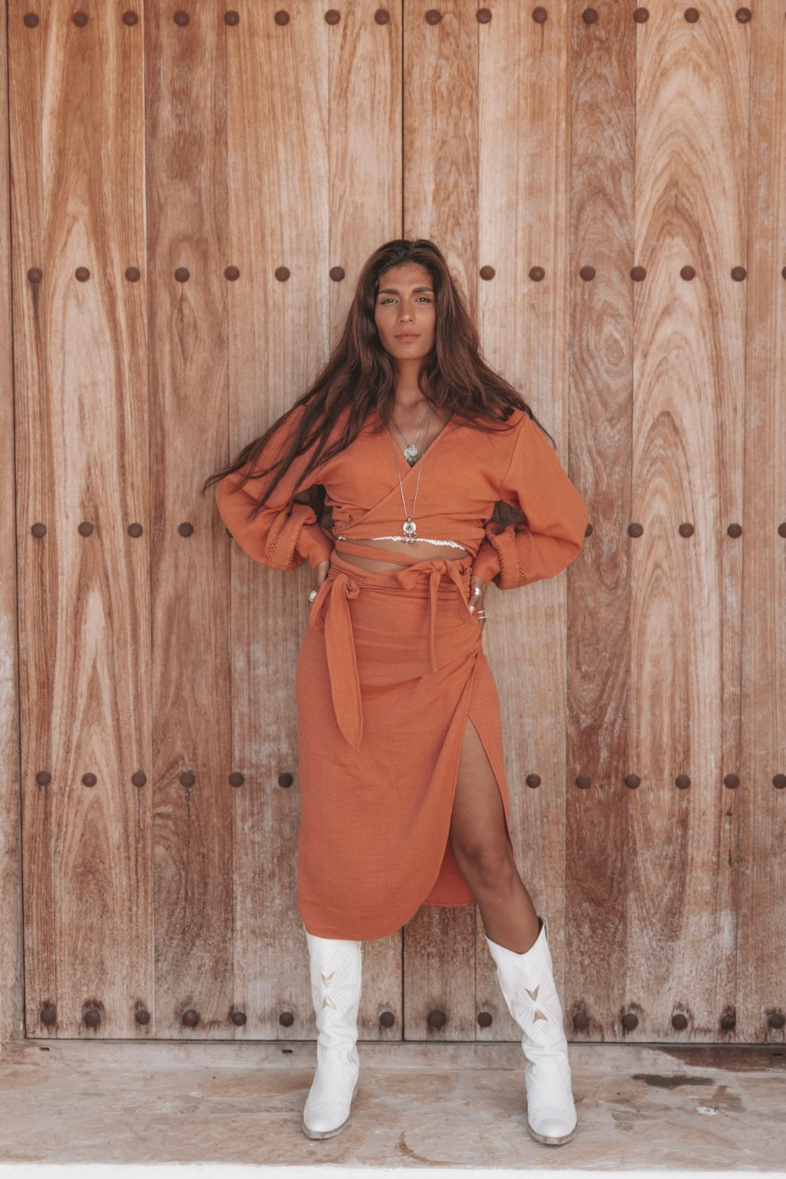 Evelin Wrap Skirt Terra