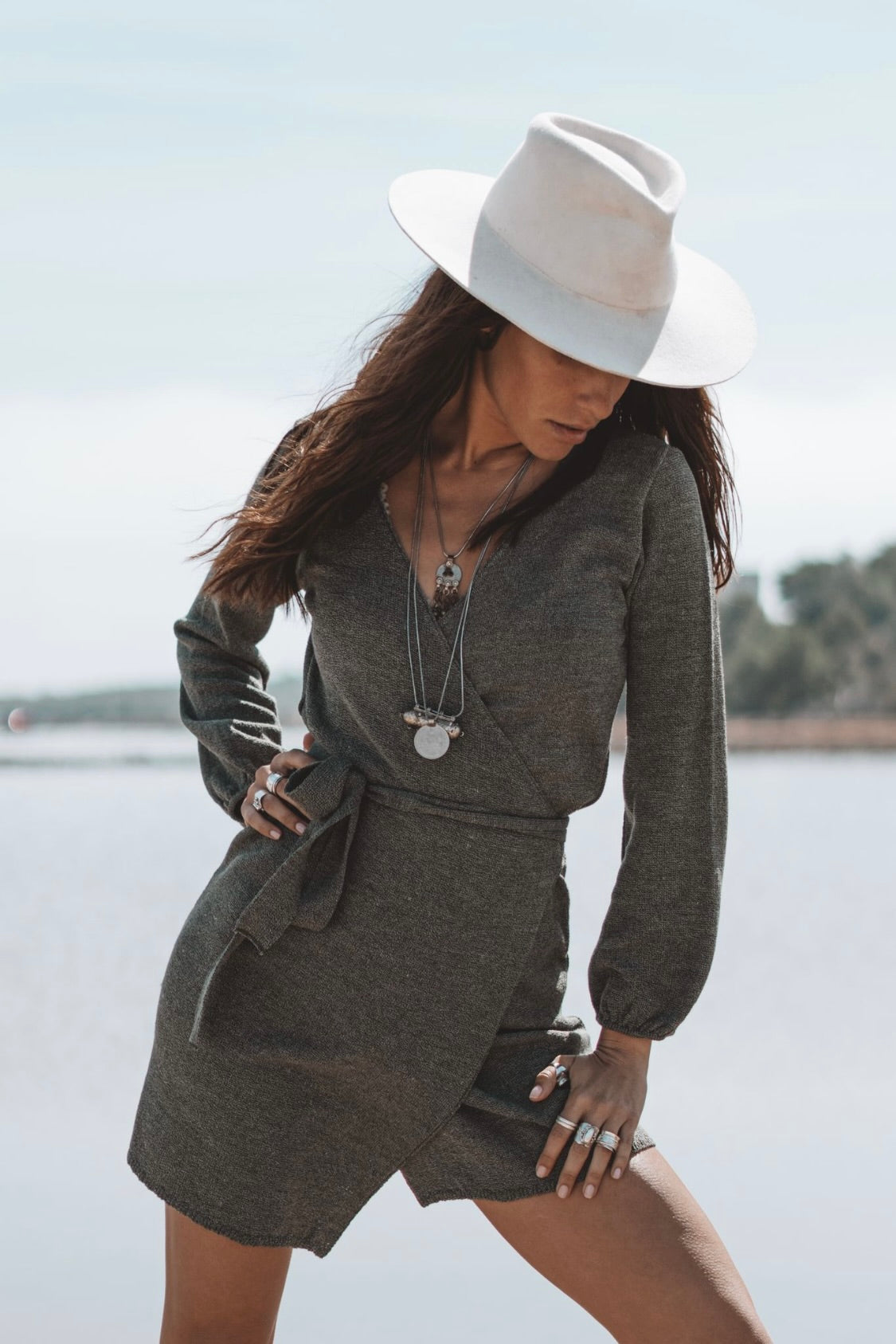 Miya Wrap Dress Khaki