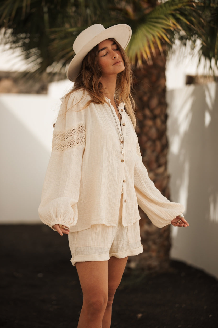 LENA Detail Sleeve Blouse