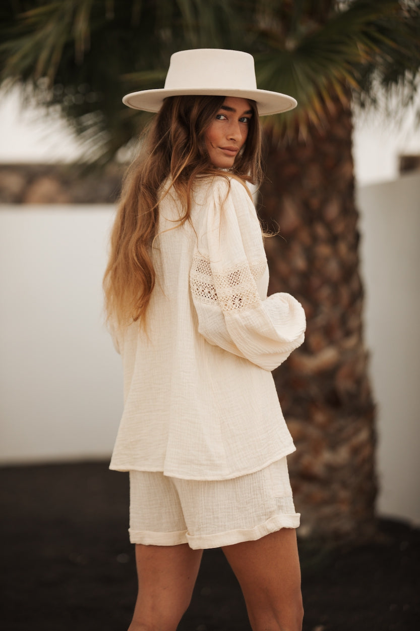 LENA Detail Sleeve Blouse