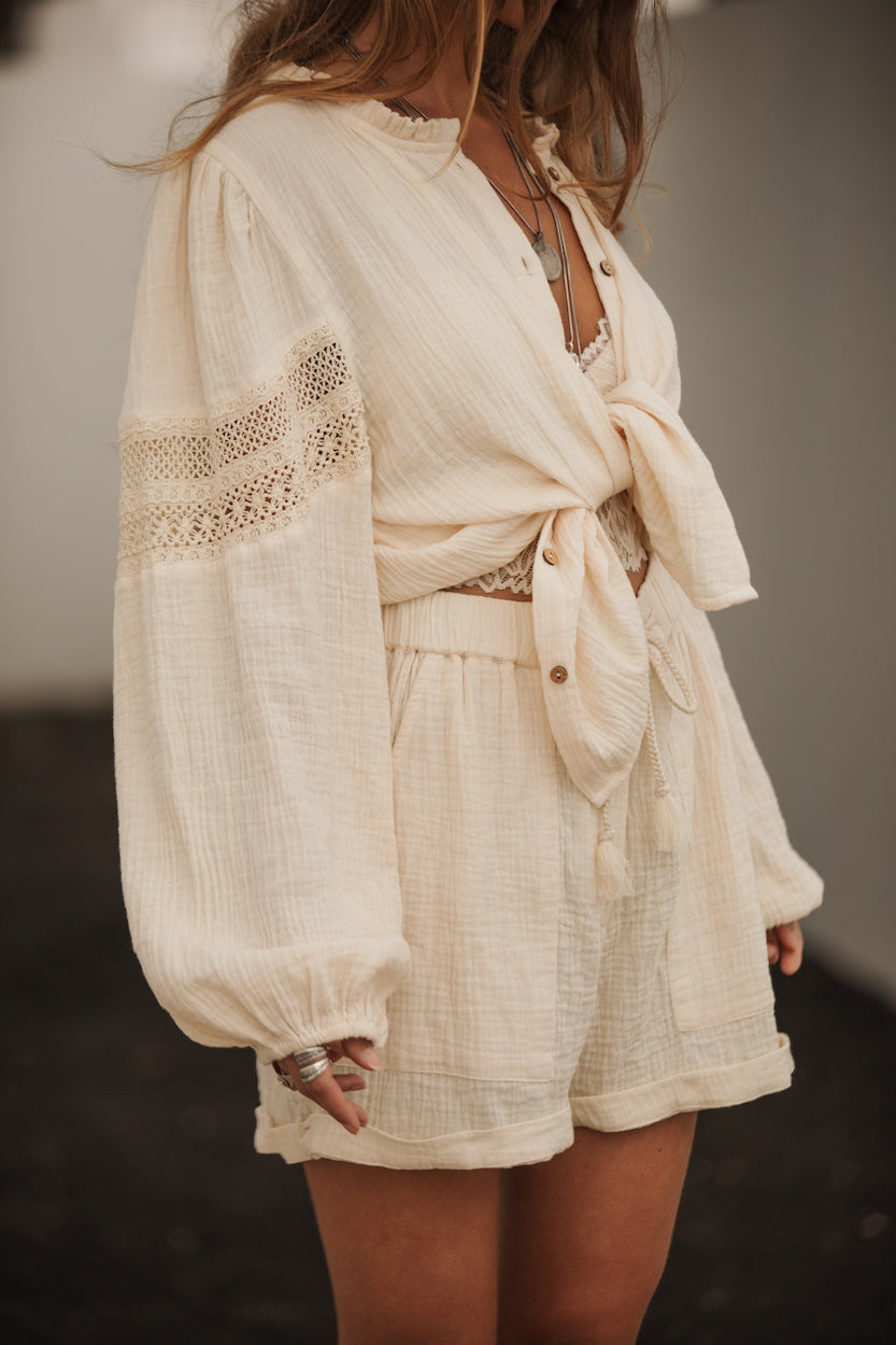 LENA Detail Sleeve Blouse