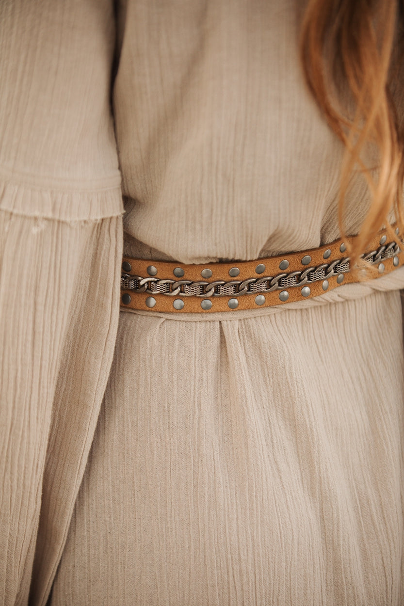 NOLA Suède Metal Belt Soft Brown