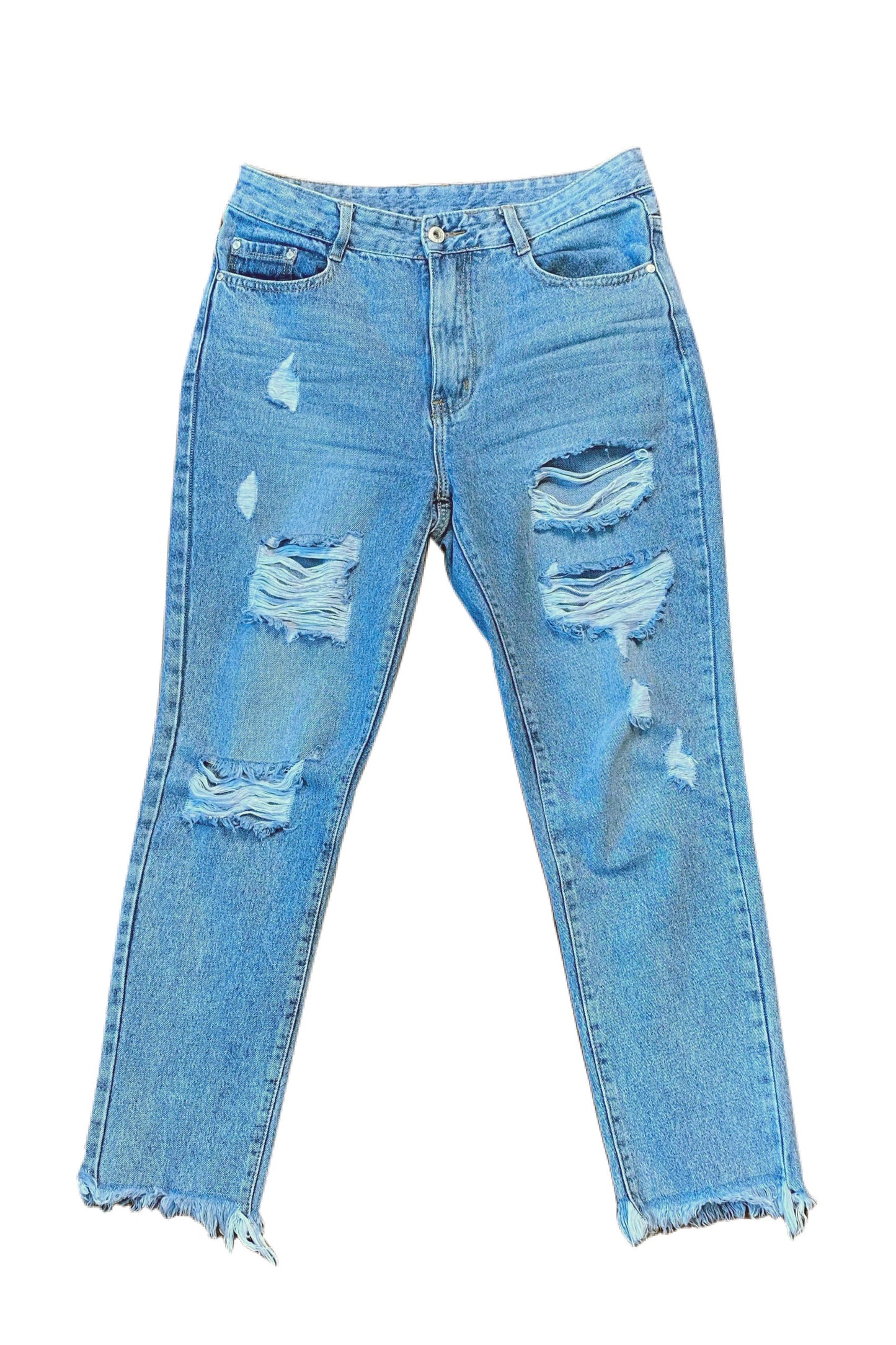 High Waist Ripped MOM Jeans