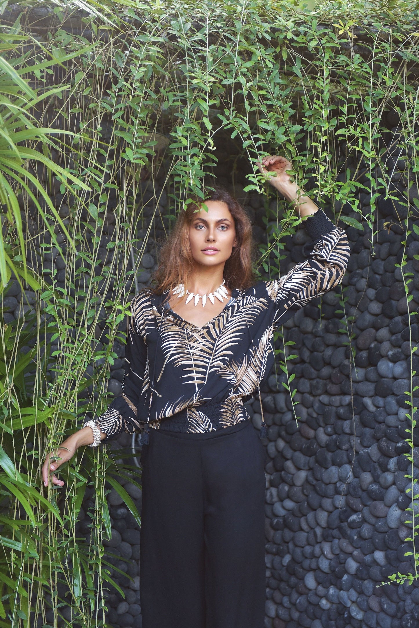 Blouse COCO Black Leaf