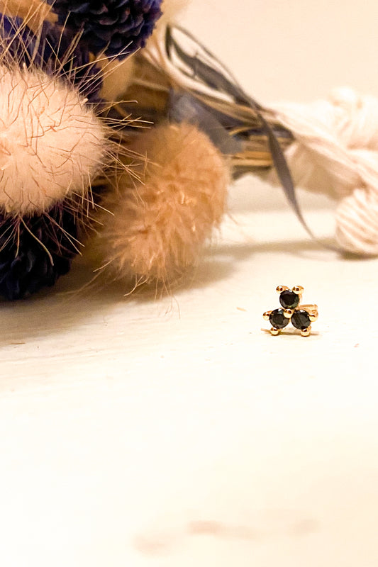 Oorring Black Flower
