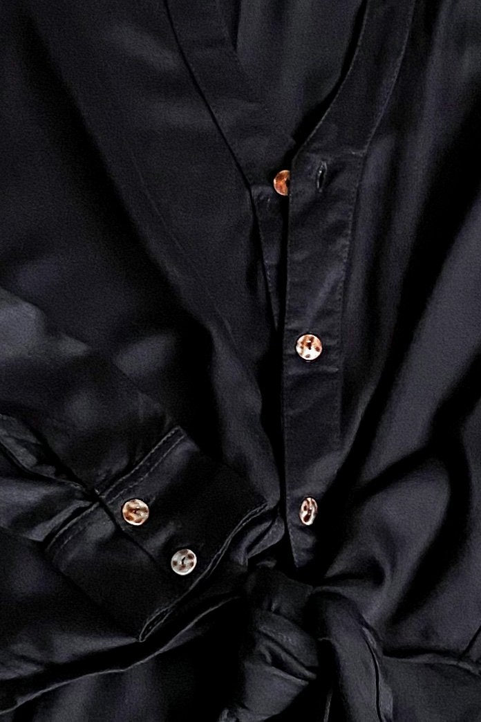 Blouse Fleur Satin Black