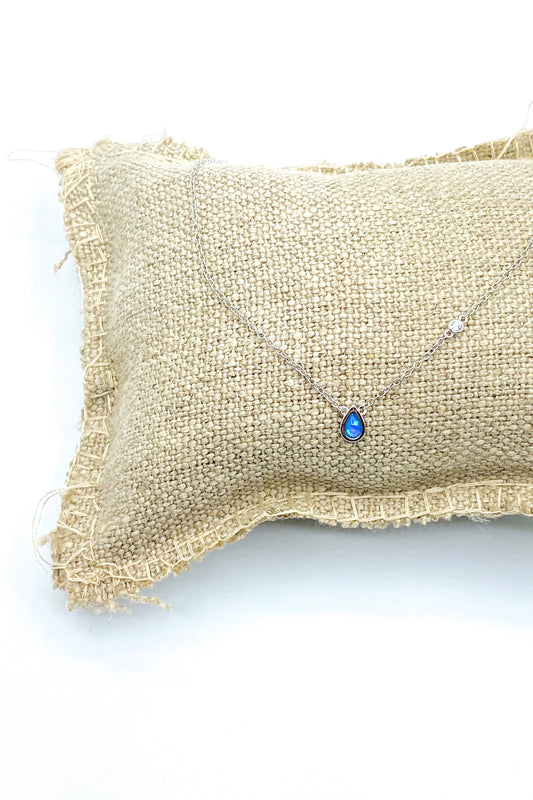 Blue Drop - ketting zilver-