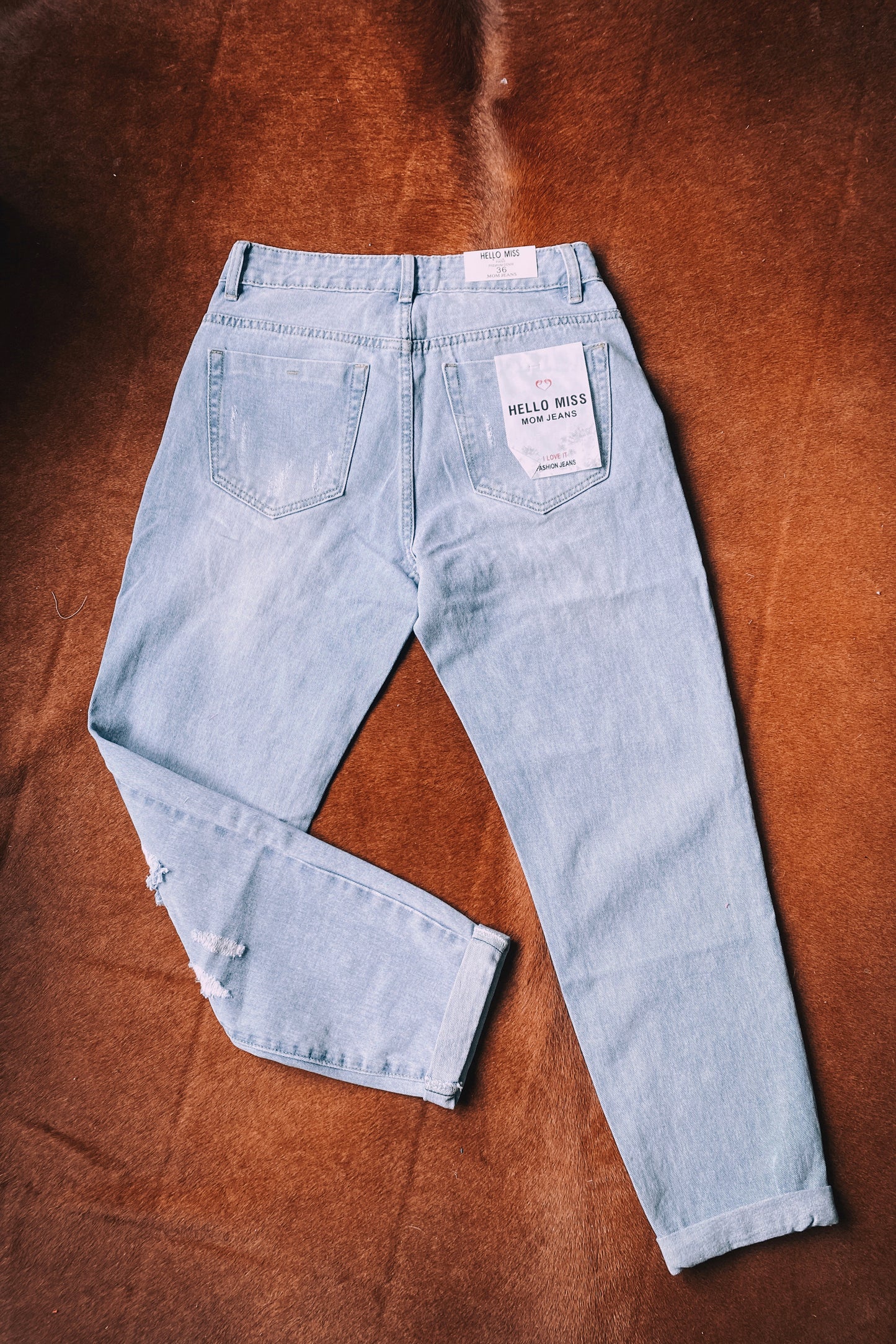 High Waist MOM Jeans - Light Blue-