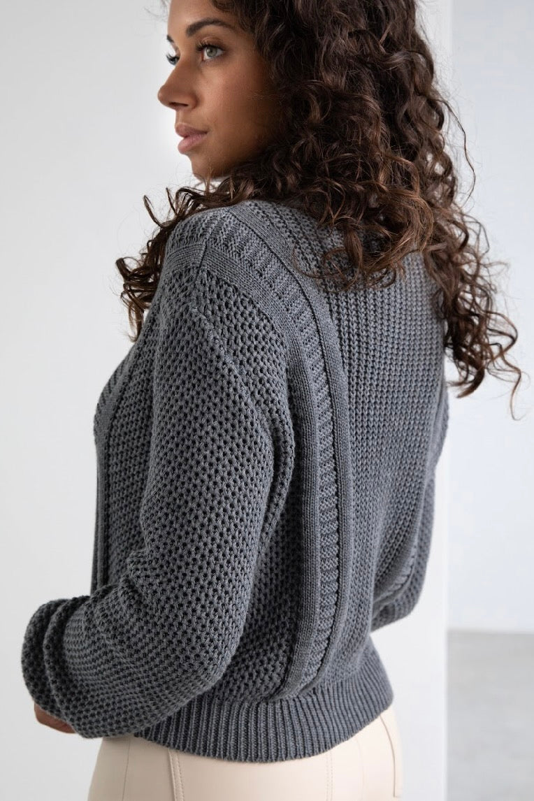 Aster Knitted Sweater - Stone Grey -