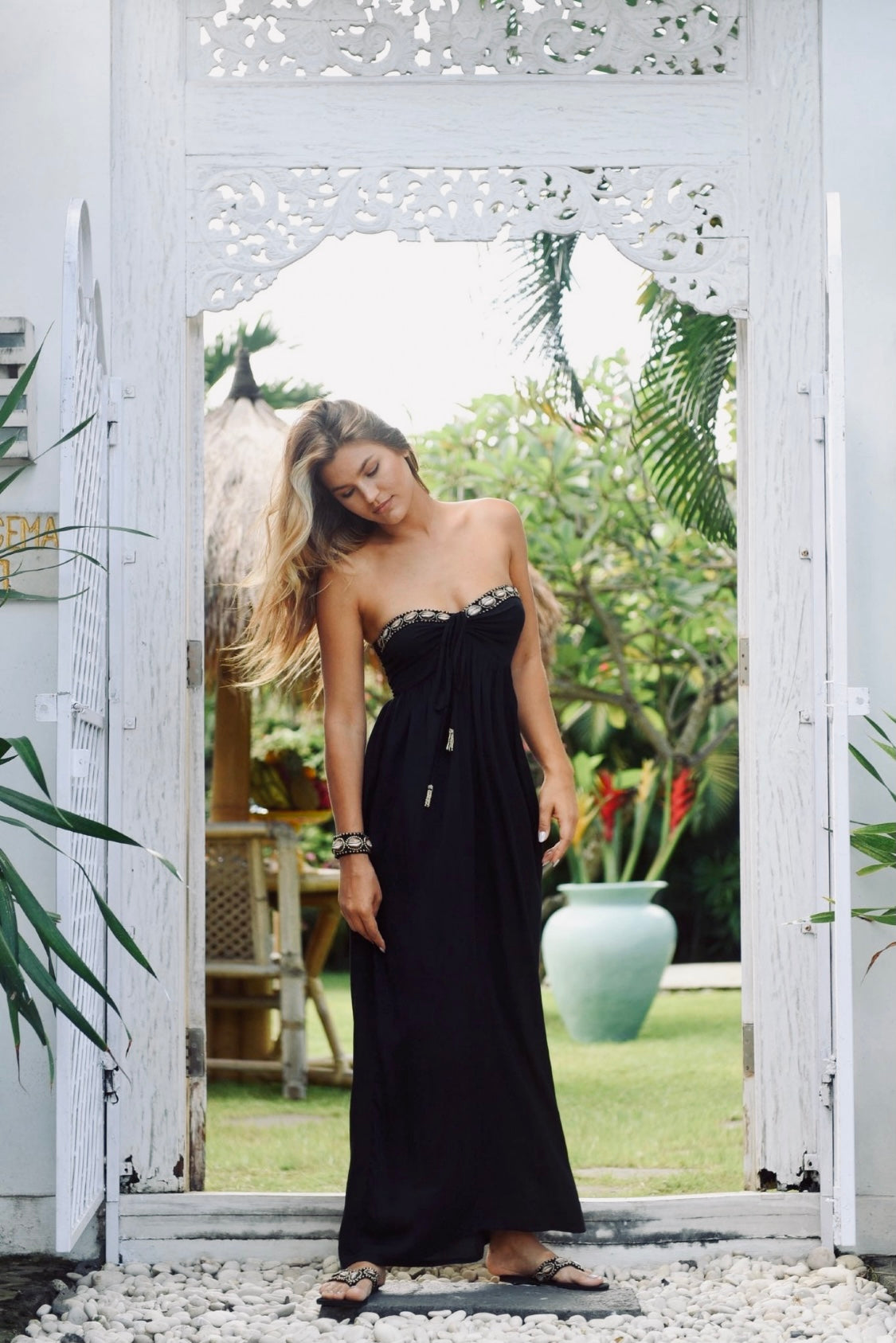 Ebony Maxi jurk zwart van Hot Lava