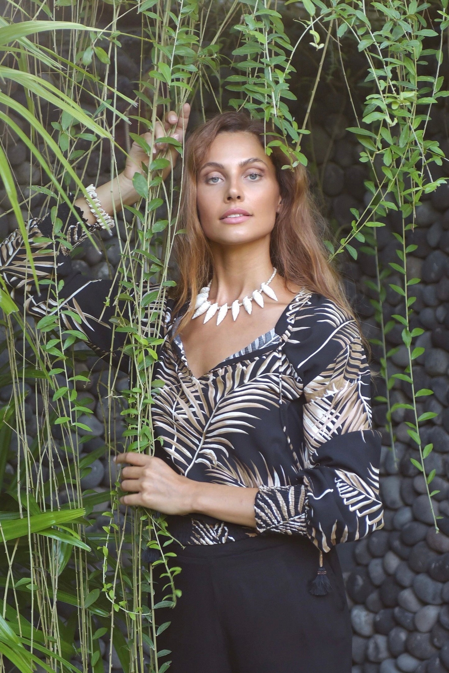 Blouse COCO Black Leaf