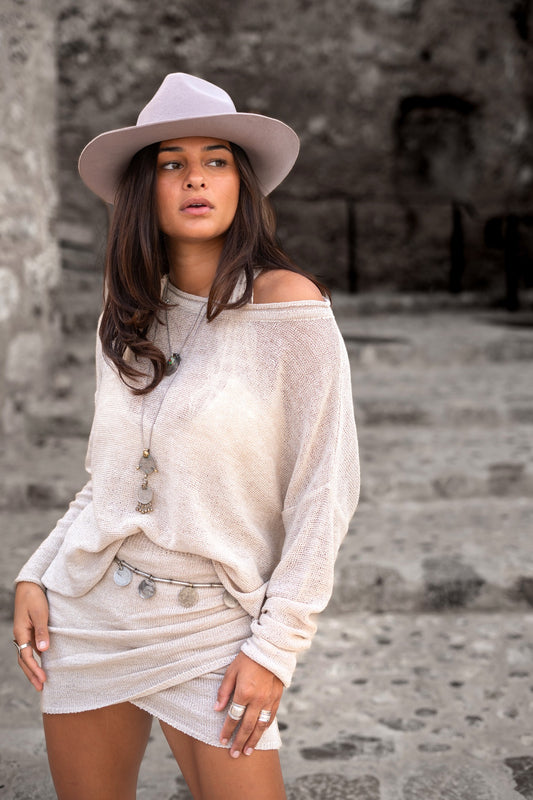 Milou Boxy Top Light Beige