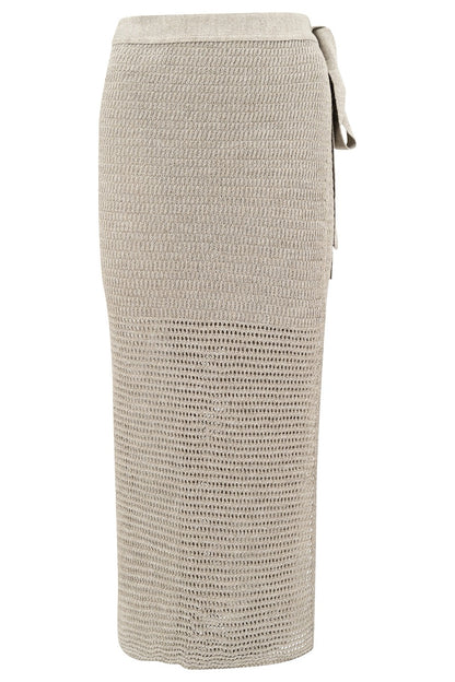 Eve Knitted Wrap Skirt Tender Taupe