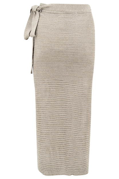 Eve Knitted Wrap Skirt Tender Taupe