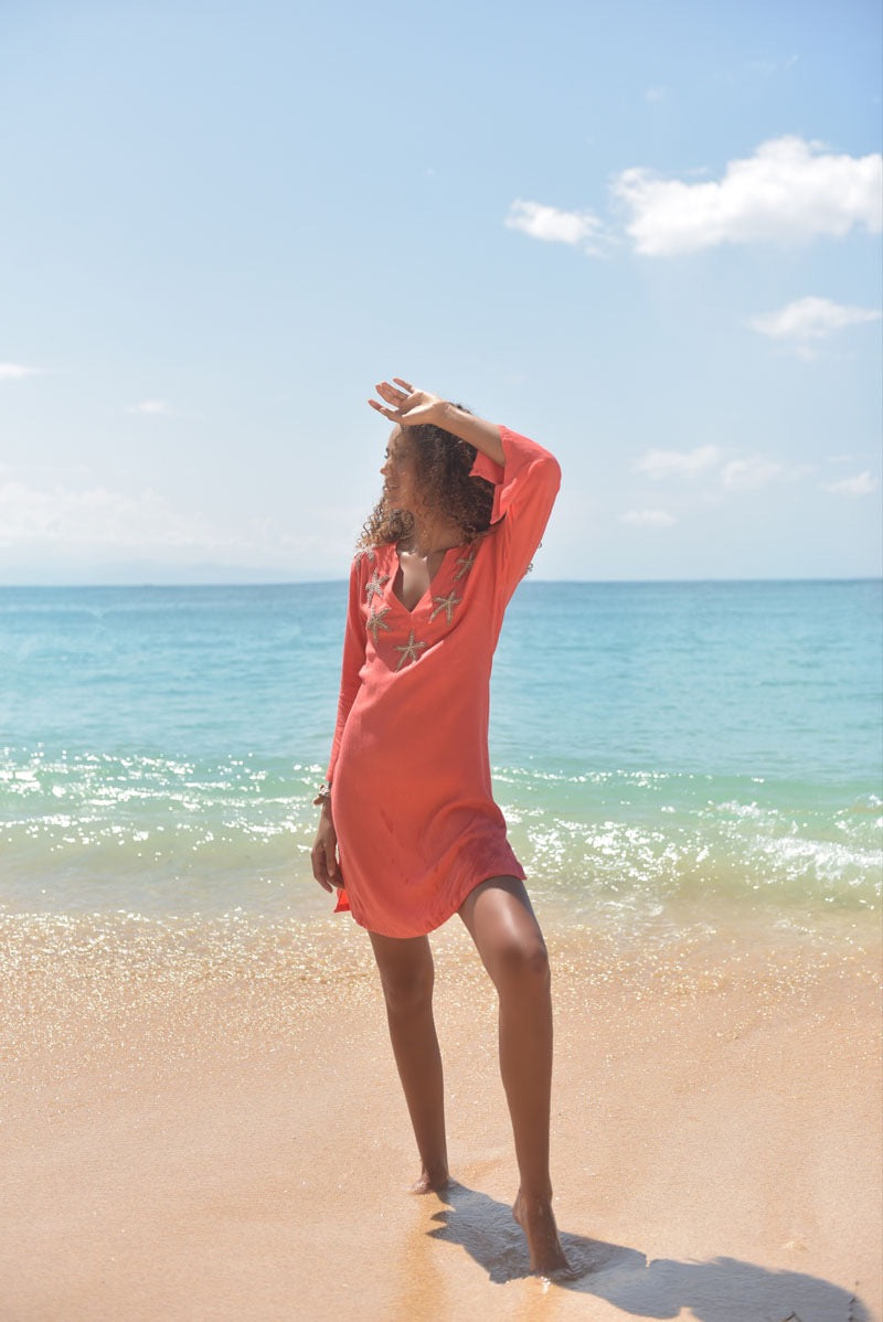 Starfish Tunic Hot Coral