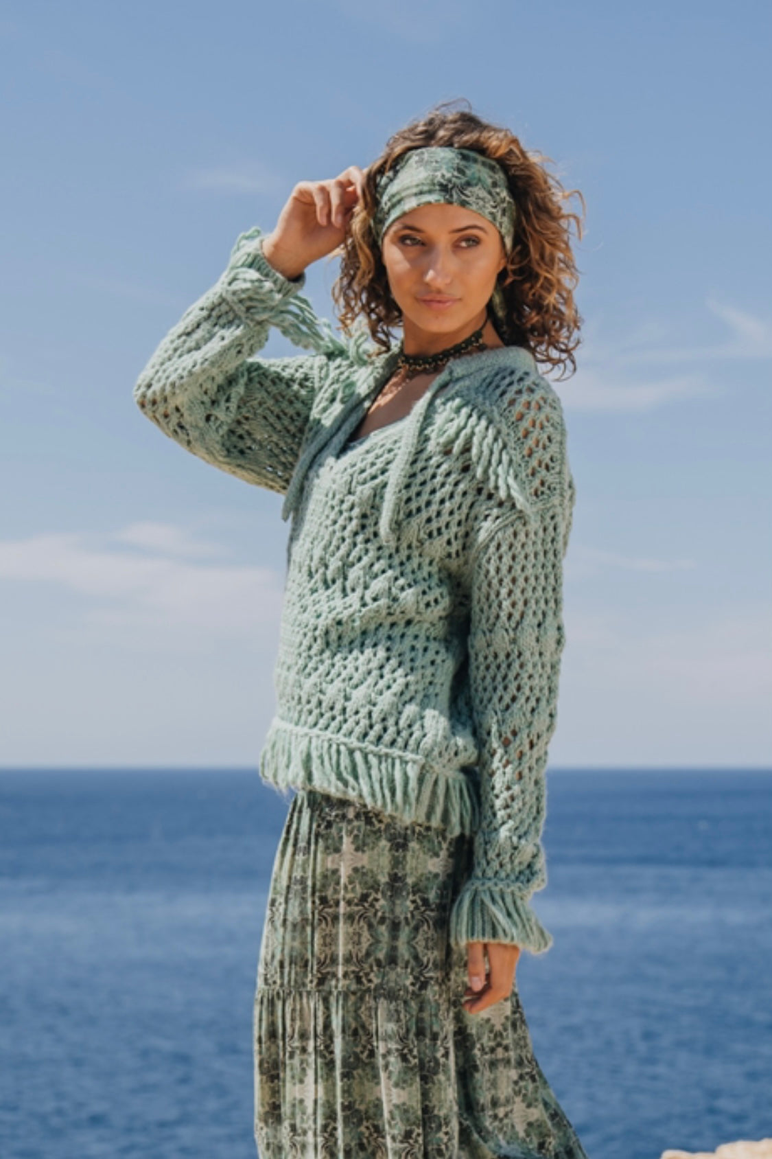 ISLA Knitted Sweater Turquoise
