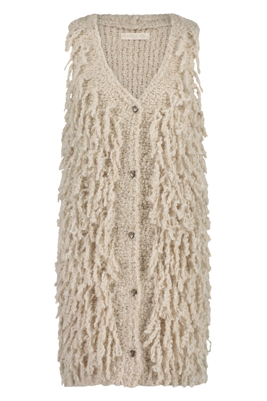 Long Knitted Gilet NUNO Cream