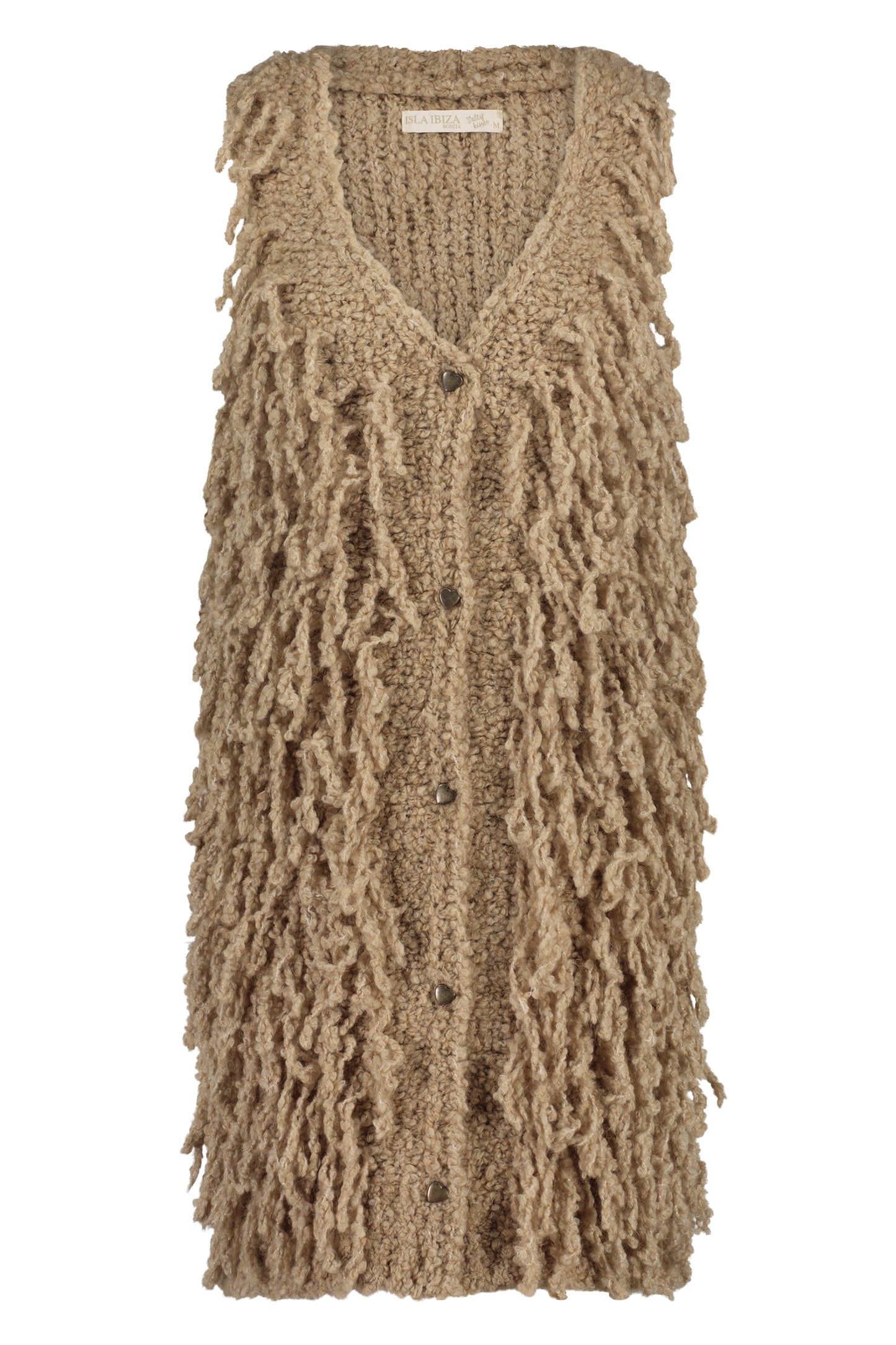 Long Knitted Gilet NUNO Camel