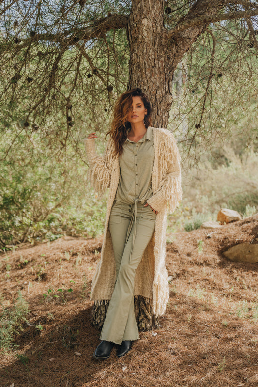 Long Fringed Cardigan CORAZON