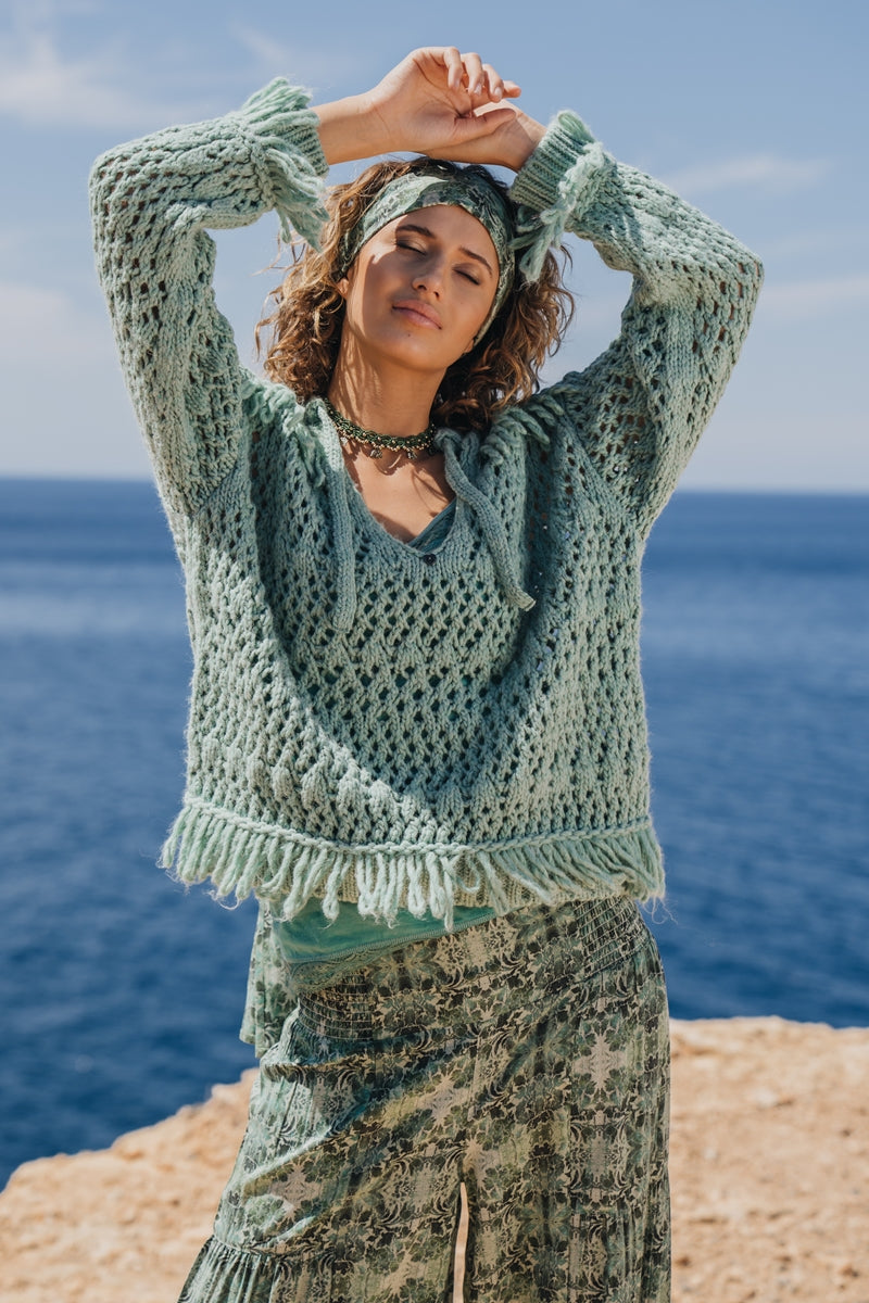 ISLA Knitted Sweater Turquoise