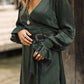 ZARA Satin Dress Dark Green
