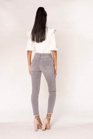 Skinny Jeans Cropped - Grey-