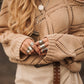 ZIRA Off shoulder pullover Dark Sand