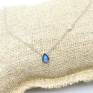 Blue Drop - ketting zilver-