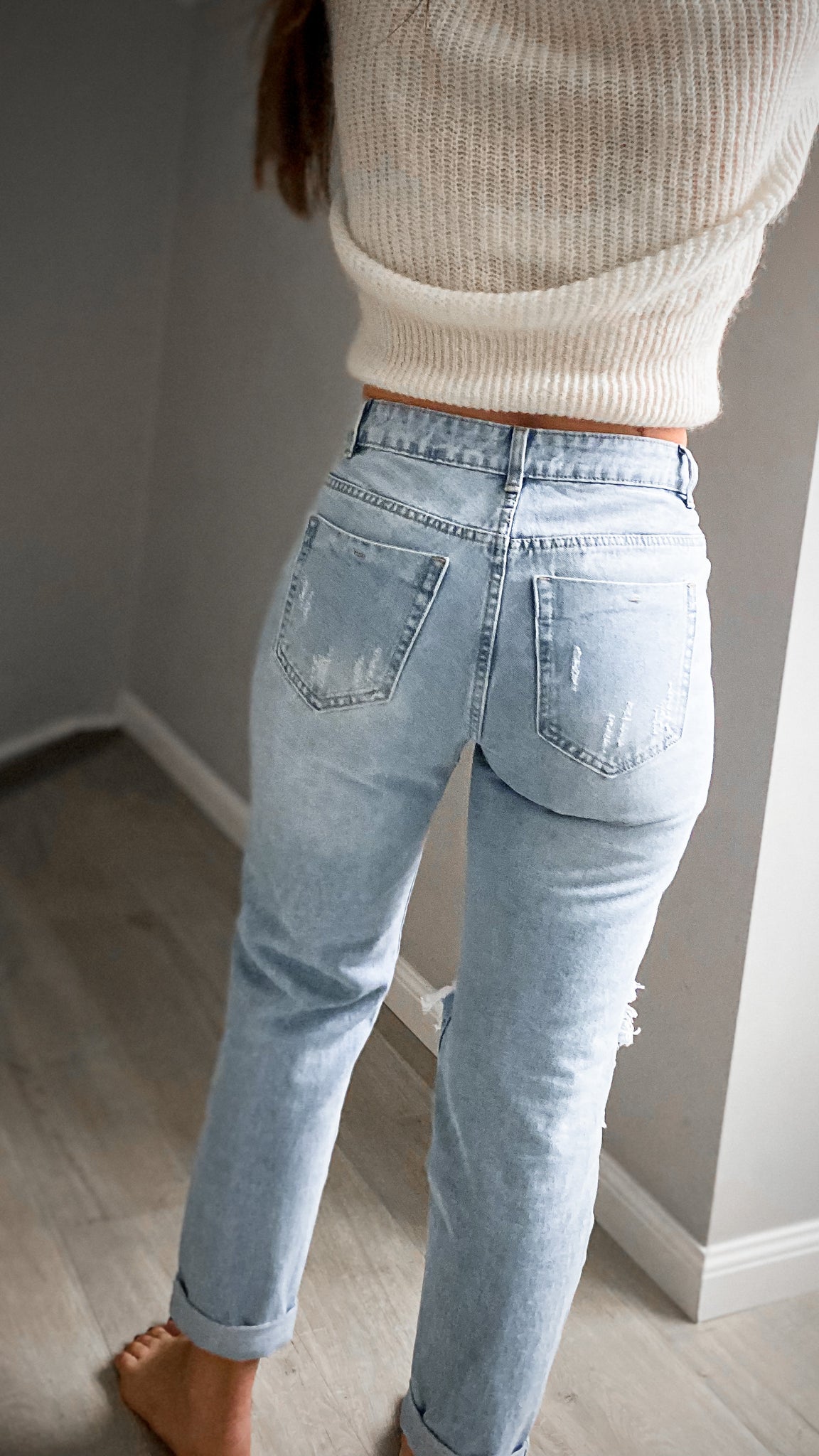 High Waist MOM Jeans - Light Blue-