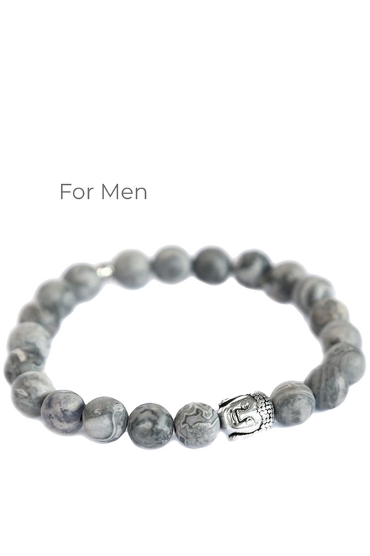 Armband BUDDHA GREY GEMSTONE for men