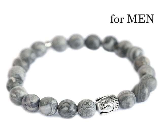 Armband BUDDHA GREY GEMSTONE for men